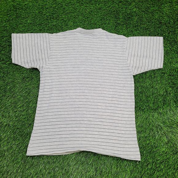 Vintage 90s Villanova Stripes Shirt S/M 19x26 Gray - Picture 2 of 13